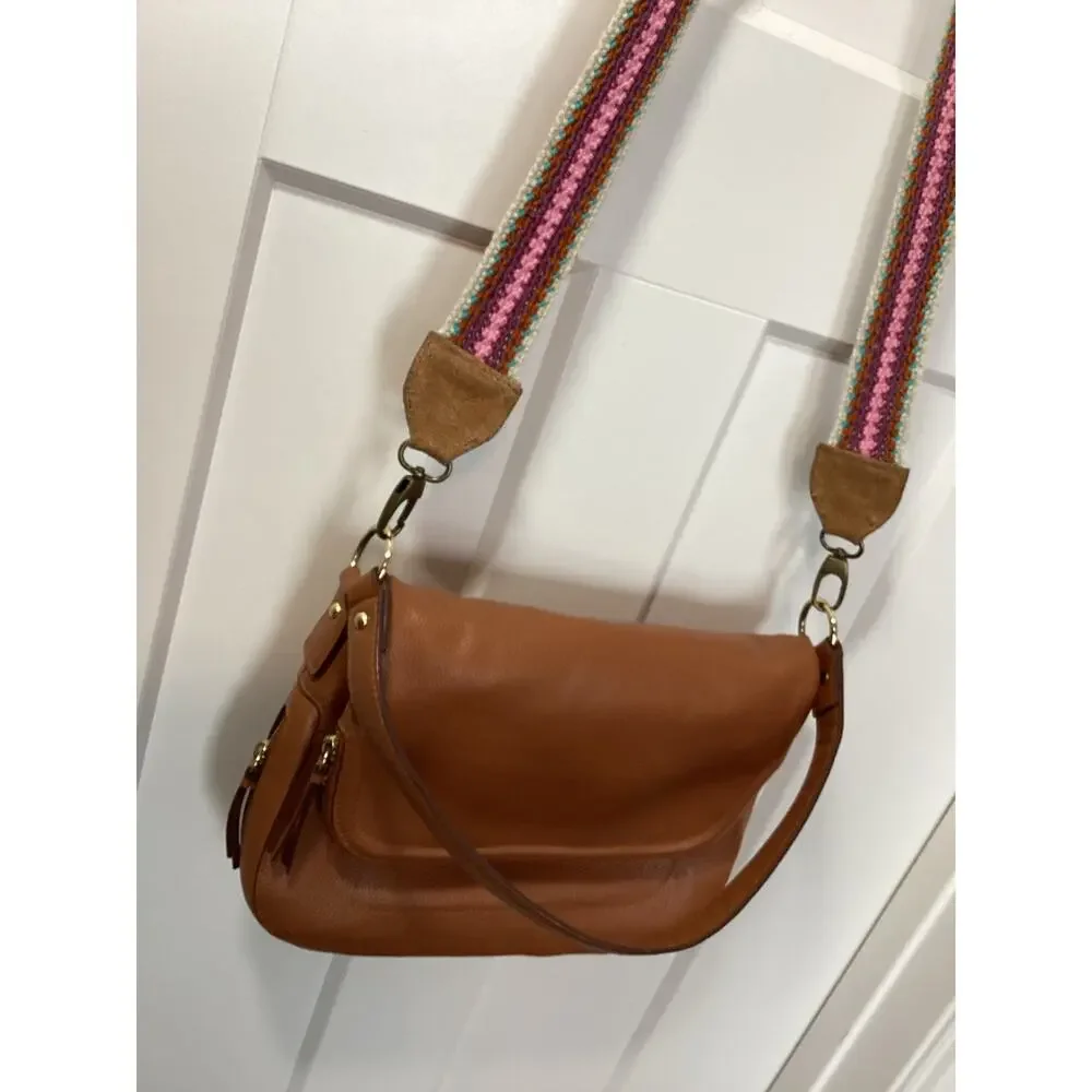 Nordstrom Women's Bella Leather Shoulder Crossbody Bag Casual‎ Minimalist Tan